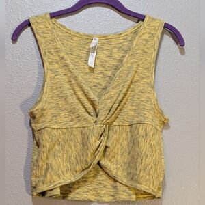 Free People Movement | Yellow/Sleepy Lemon | Twist-Front Tank Top | Size L